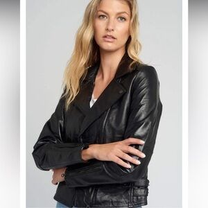 Black Leather Moto Jacket